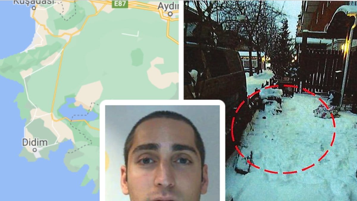 Misstänkte mannen och bilder från förundersökningen.