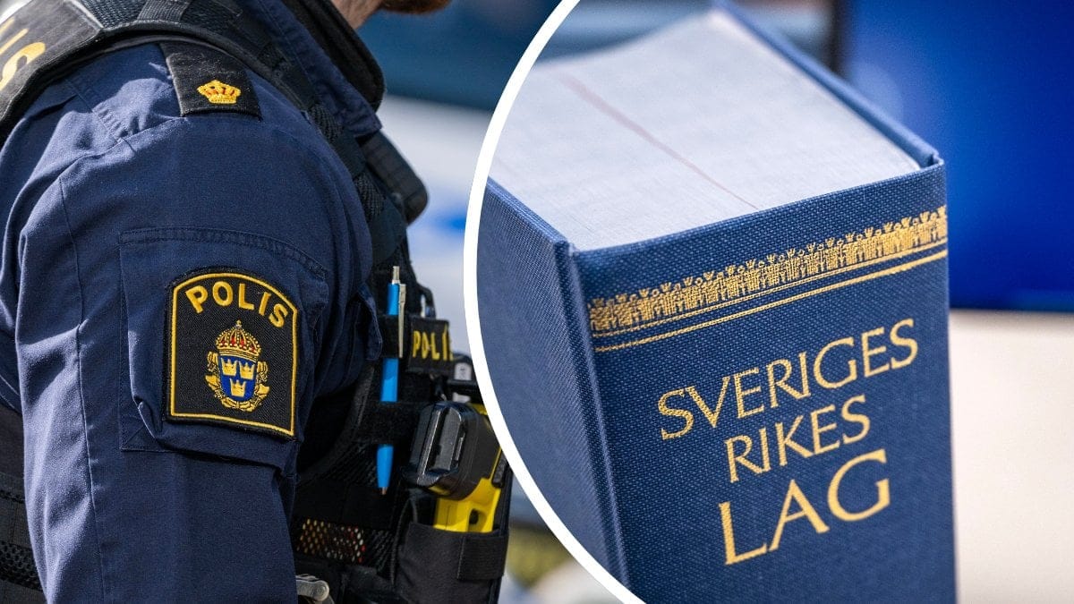 Polisamr vänster. Lagbok höger.