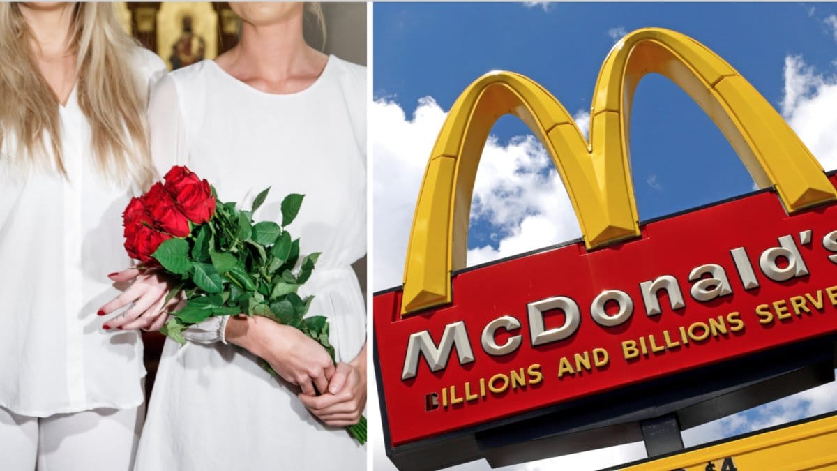 Bröllop och burgarkärlek på Mcdonald's när par nu kan gifta sig på en av snabbmatkedjans restauranger.