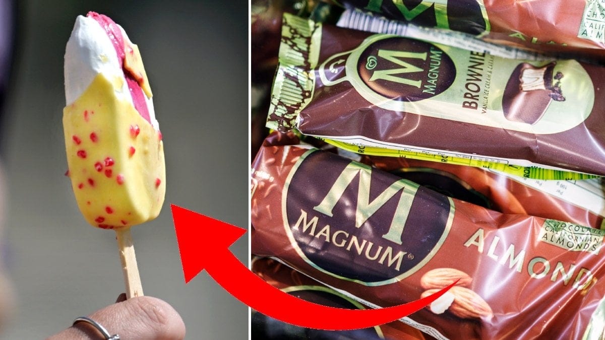 Bilder på en glasspinne och Magnum Mandel.