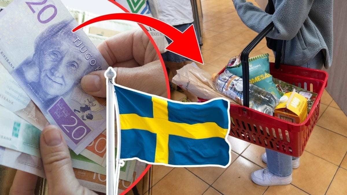 pengar, svensk flagga, Ica-kundkorg