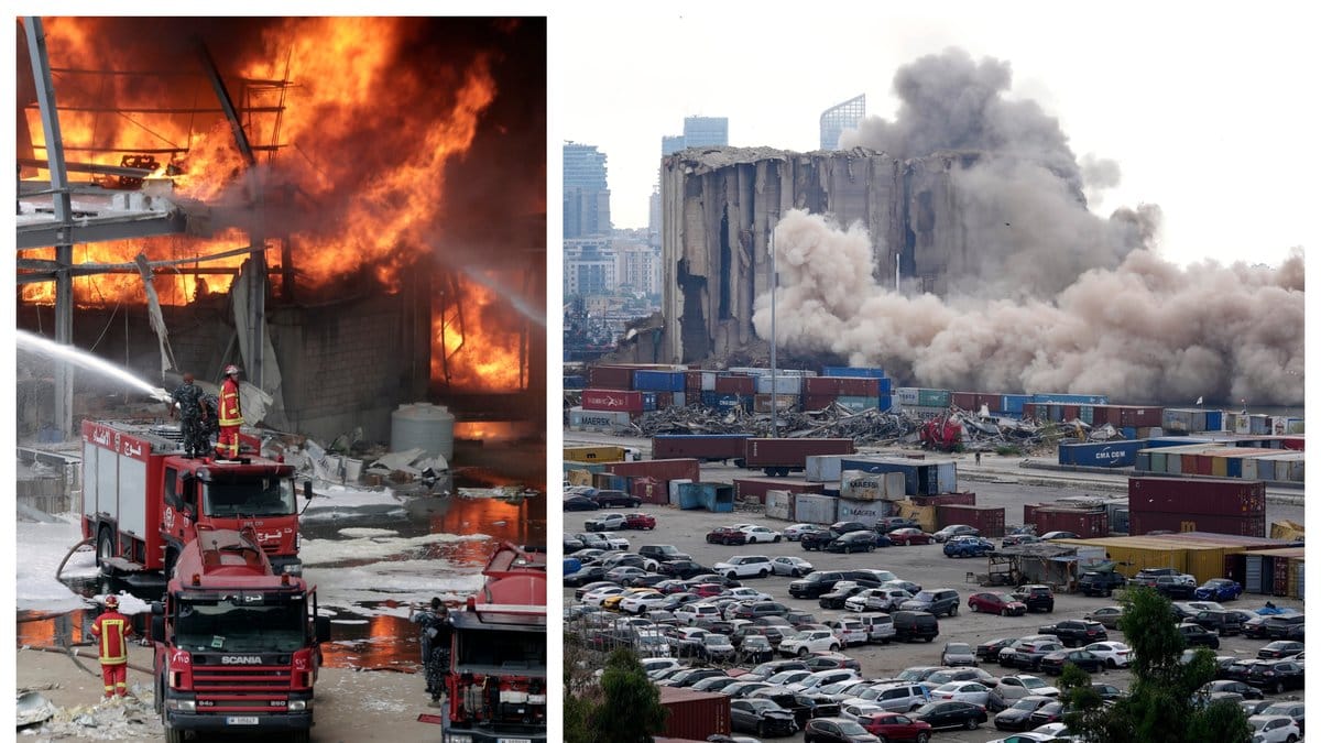 Explosionen orsakade omfattande skador i Beirut.