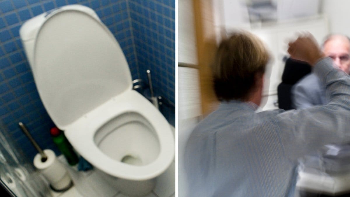 En berusad man stormade familjens bostad och lämnade bajsspår på golv och väggar.