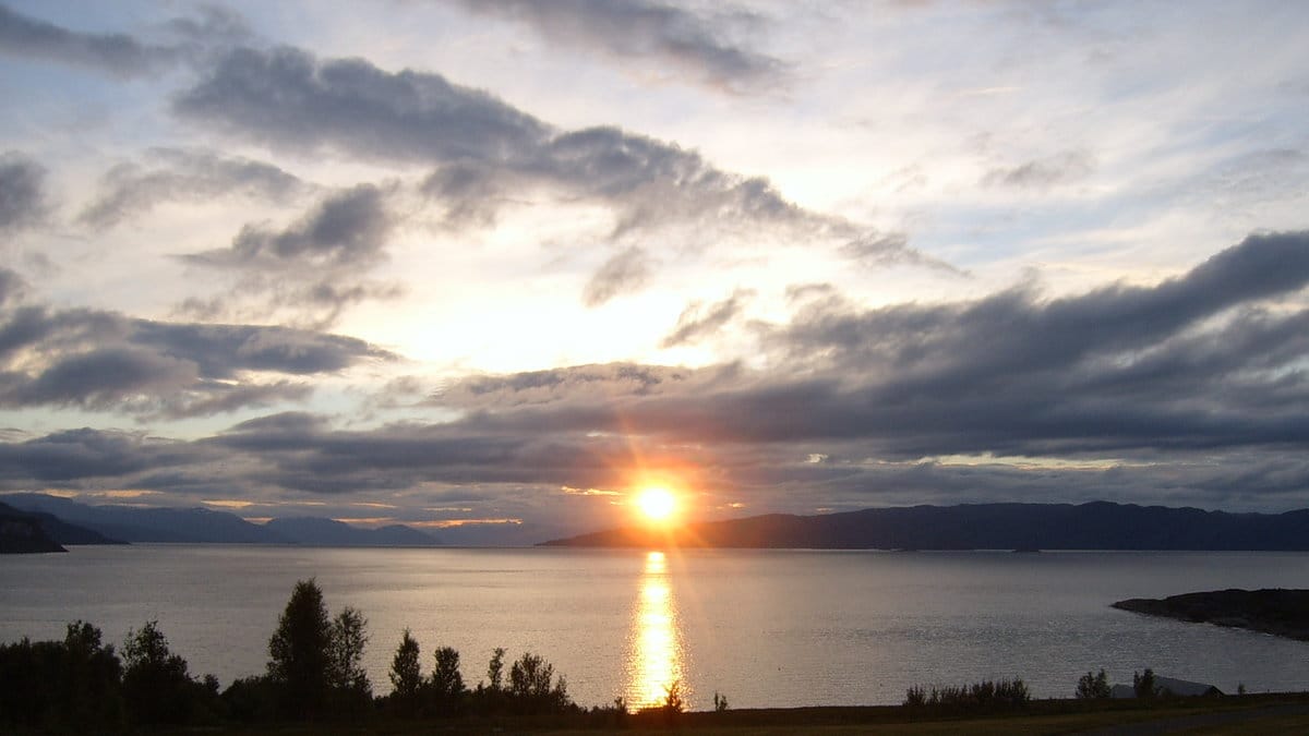 Midnattssol vid Nordkap.