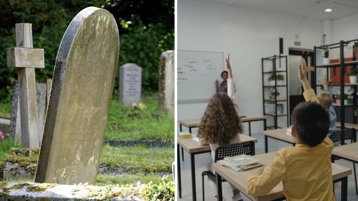 Eleverna fick i uppgift att skriva sina egna dödsrunor.