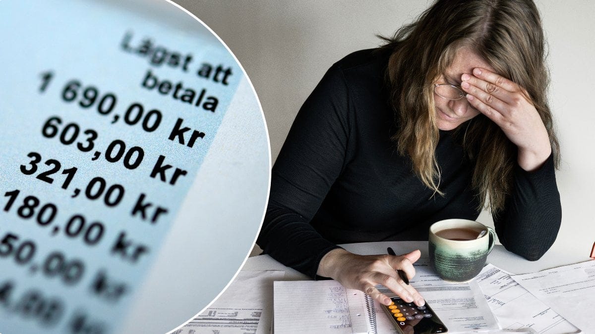 Räkning, kvinna med mobil.