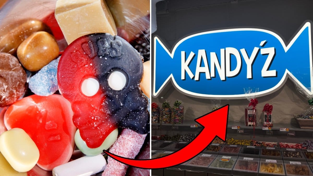En bild på plockgodis och godisbutiken Kandyz logga.