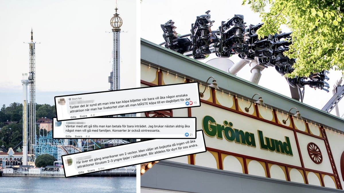 Gröna Lund får kritik i sociala medier.