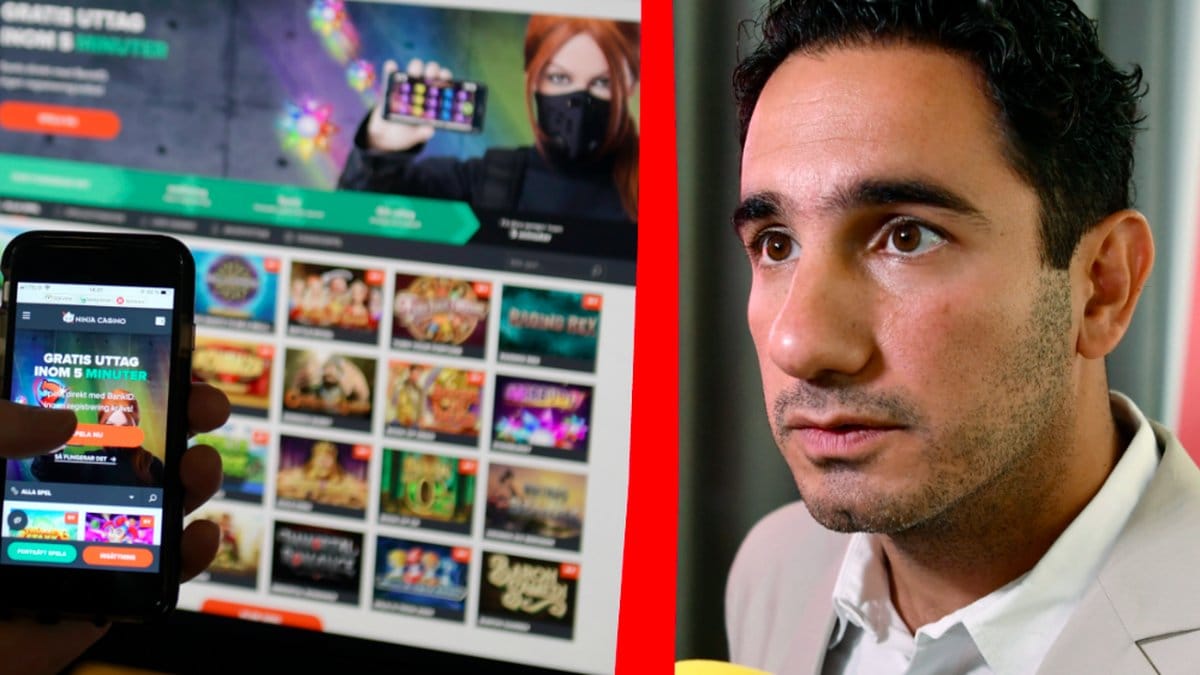 Casinoreklam oc civilminister Ardalan Shekarabi. Kollage. 