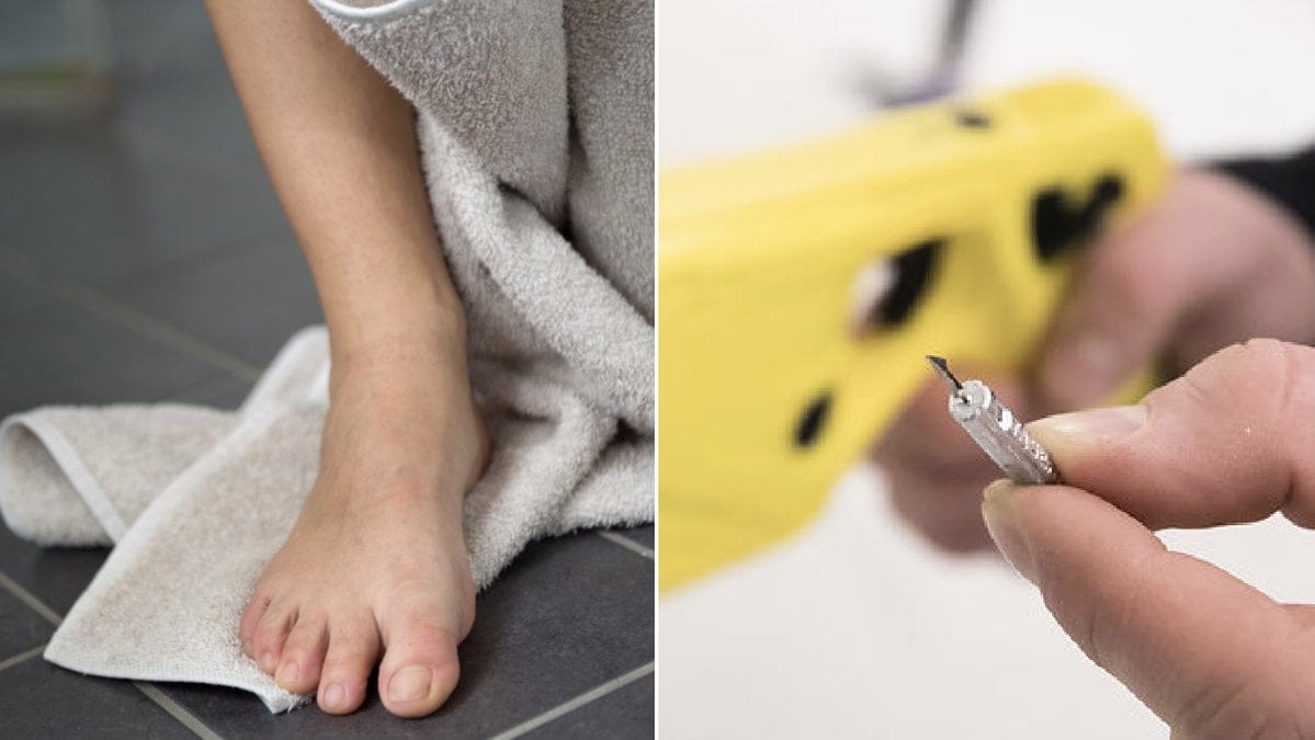 Kvinnan sköts med elpistol.