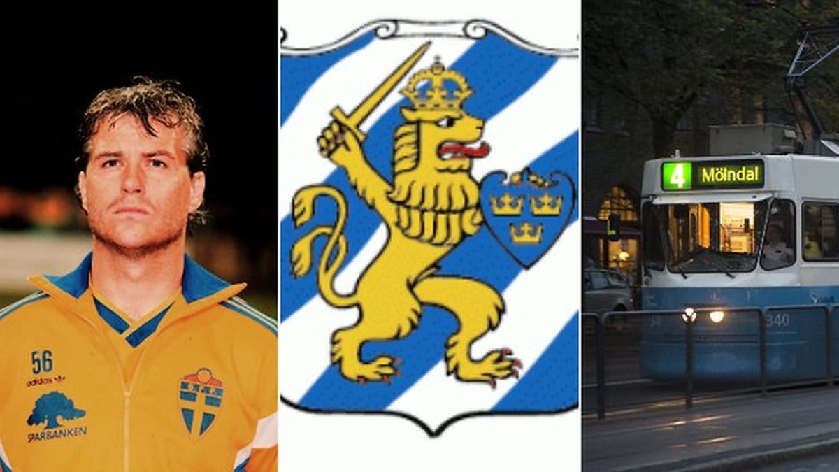 Glenn Hysén. Göteborgs stadsvapen. Spårvagn i Göteborg.