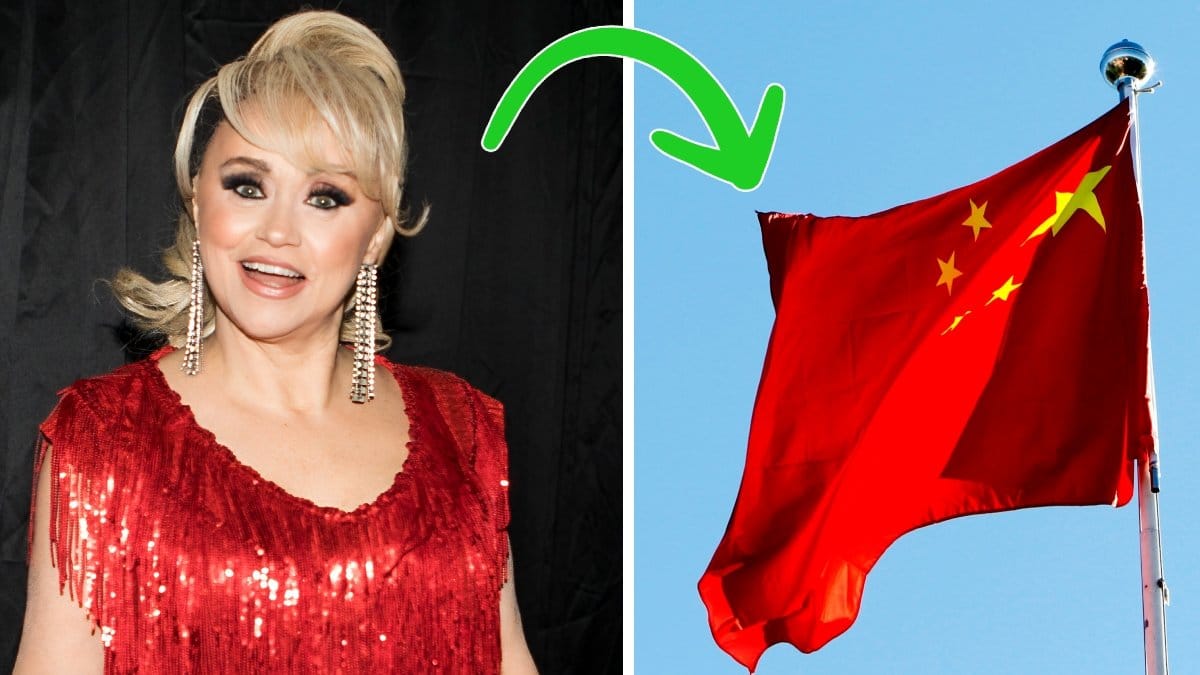 Nanne Grönvall och kinesiska flaggan