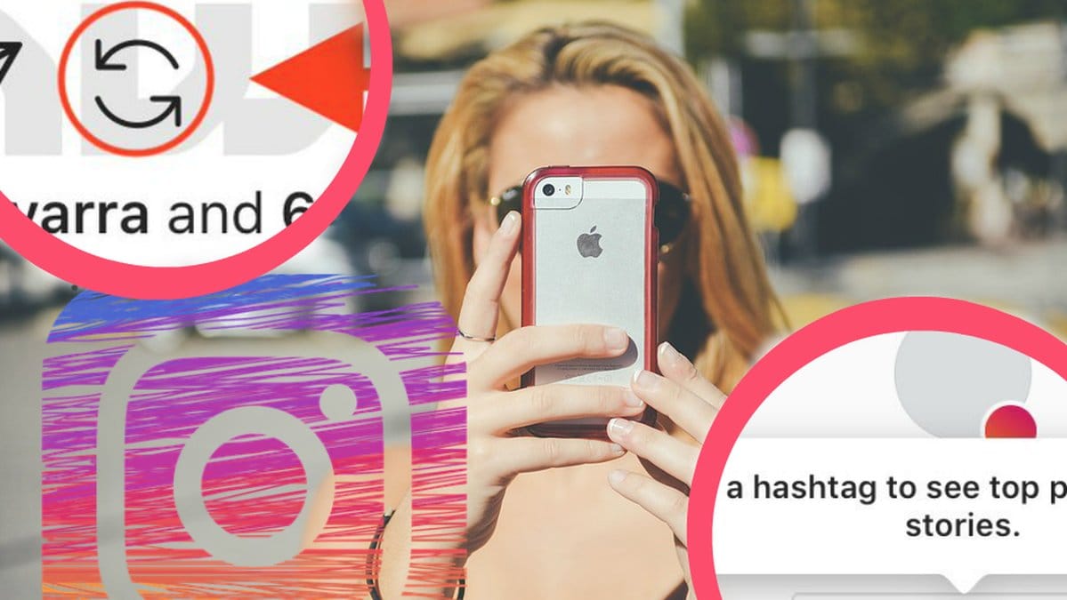 Nya funktioner Instagram Regram följa hashtags smartphone iPhone Android.