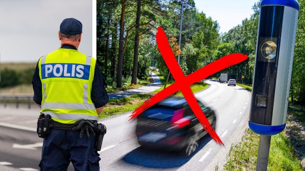 Polis och fartkamera.