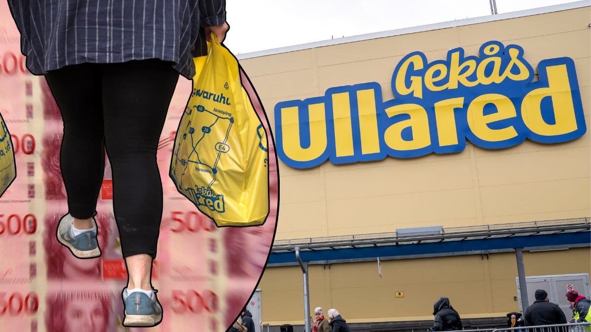 Gekås i Ullared och sedlar.