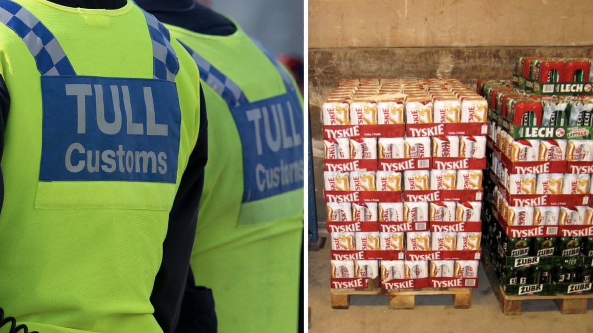 Två män stoppades i tullen med en stor mängd alkohol.