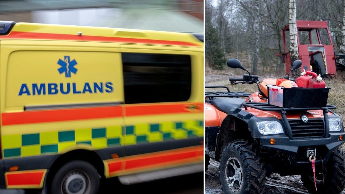 ambulans och fyrhjuling.
