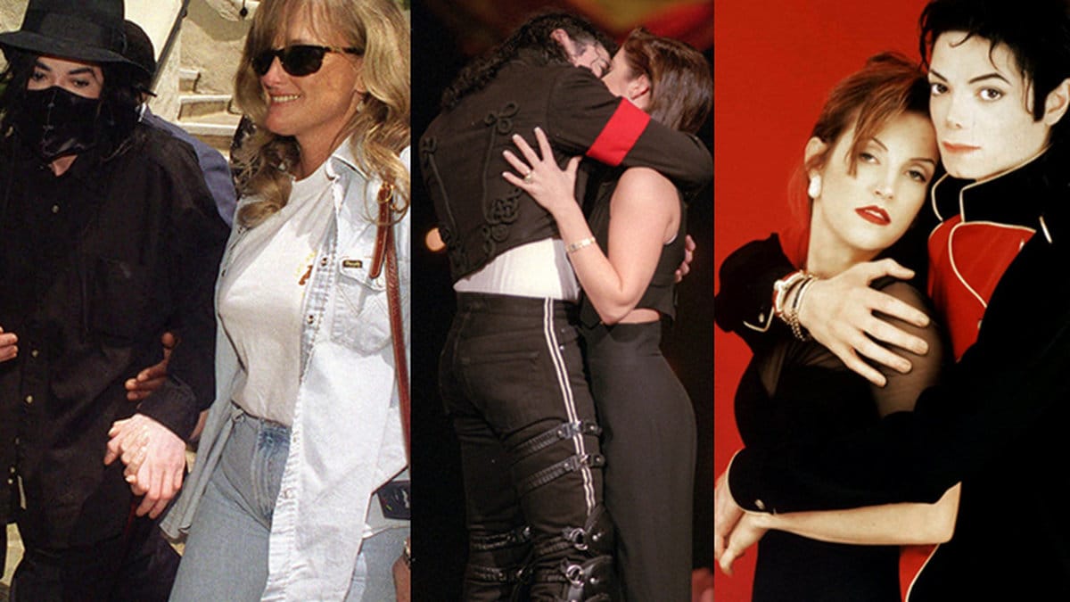 Michael Jackson med Lisa Marie Presley och Debbie Rowe