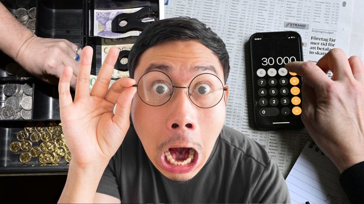 Kassa och miniräknare.