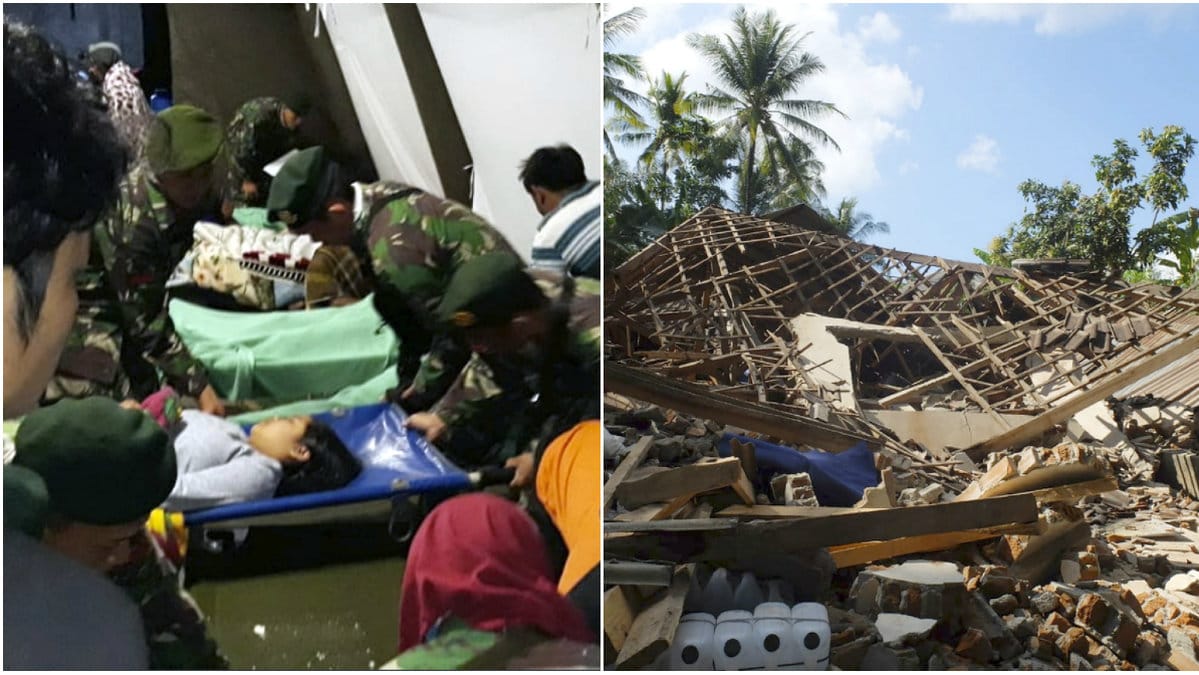 Ett jordskalv har orsakat förödelse i Indonesiska Lombok.