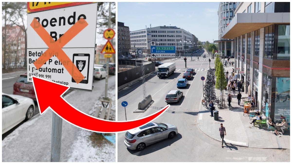 Genrebild på struken boendeparkering och Hagastaden.