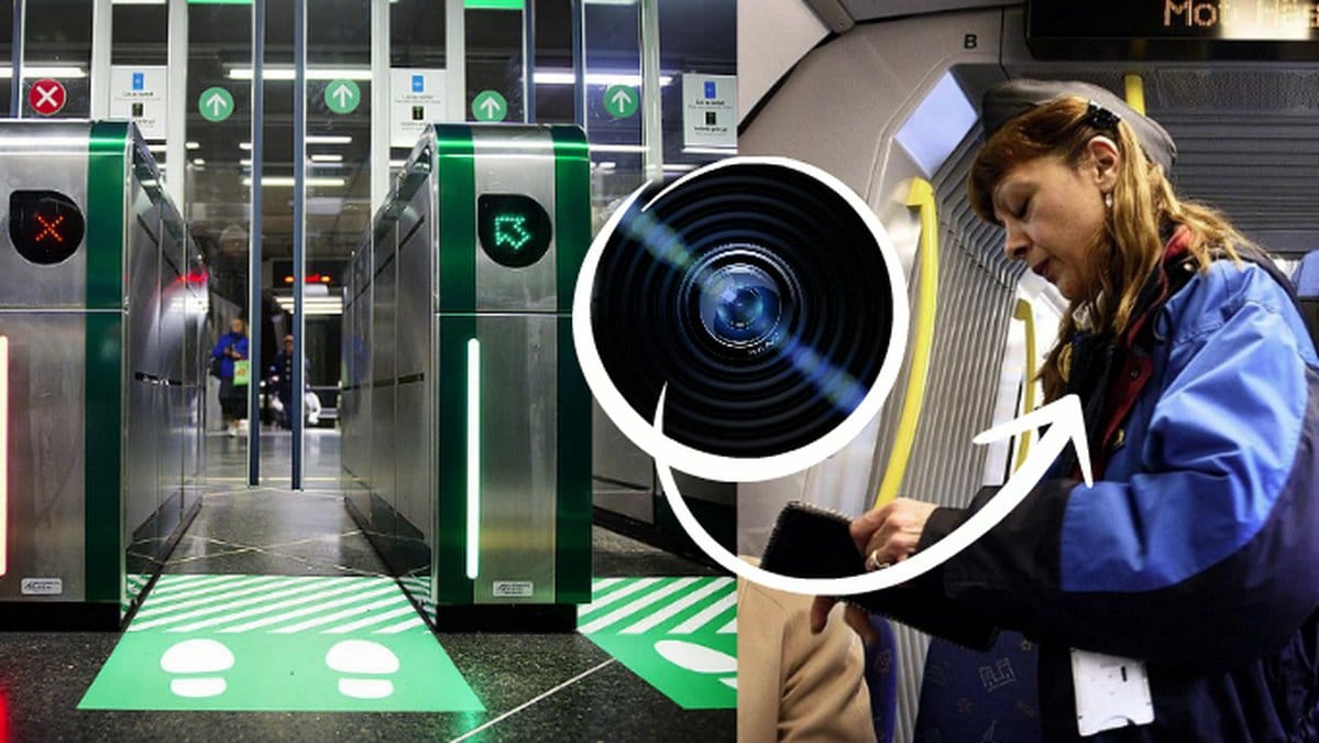 Tunnelbanespärr, kontrollant och kameralins