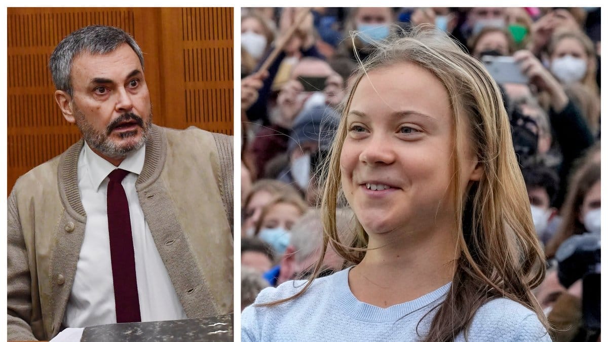 Lasermannen beundrar Greta Thunbergs klimatkamp.