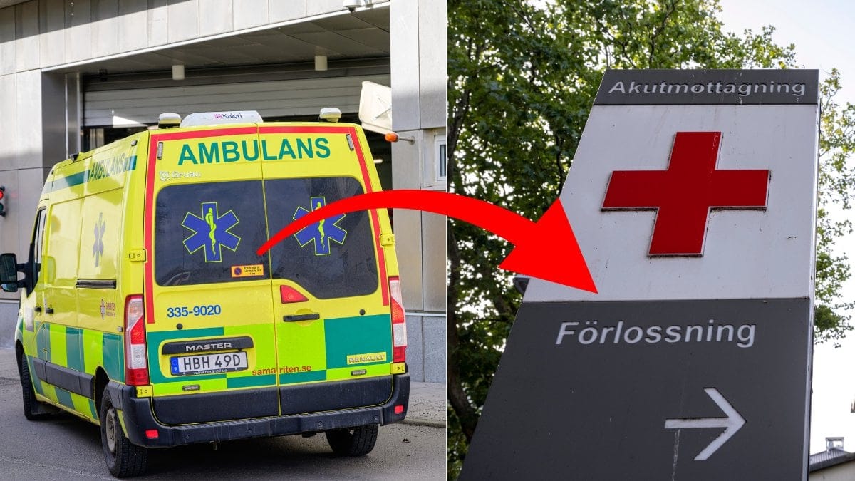 Ambulans och förlossningskylt