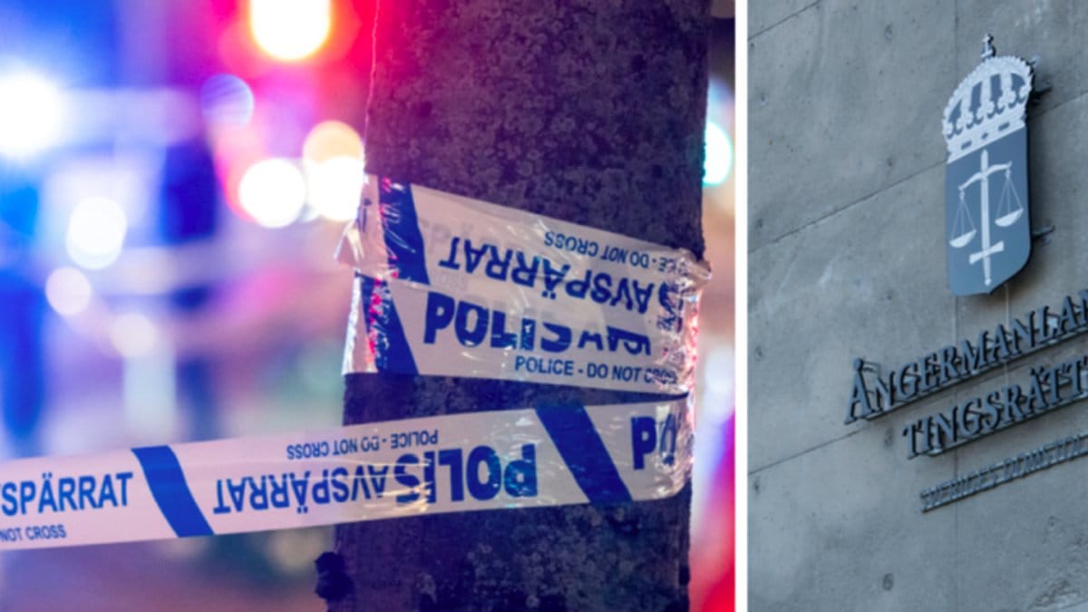 Ångermanlands tingsrätt och genrebild på polis.
