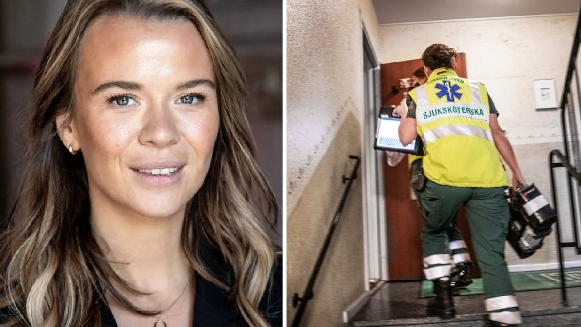 Ambulanssjuksköterskan ger lektion i hur du ska göra om du möter en person i behov av hjälp.