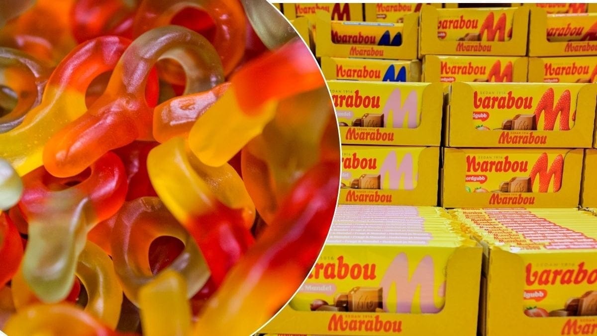 Bilder på godis och choklad.