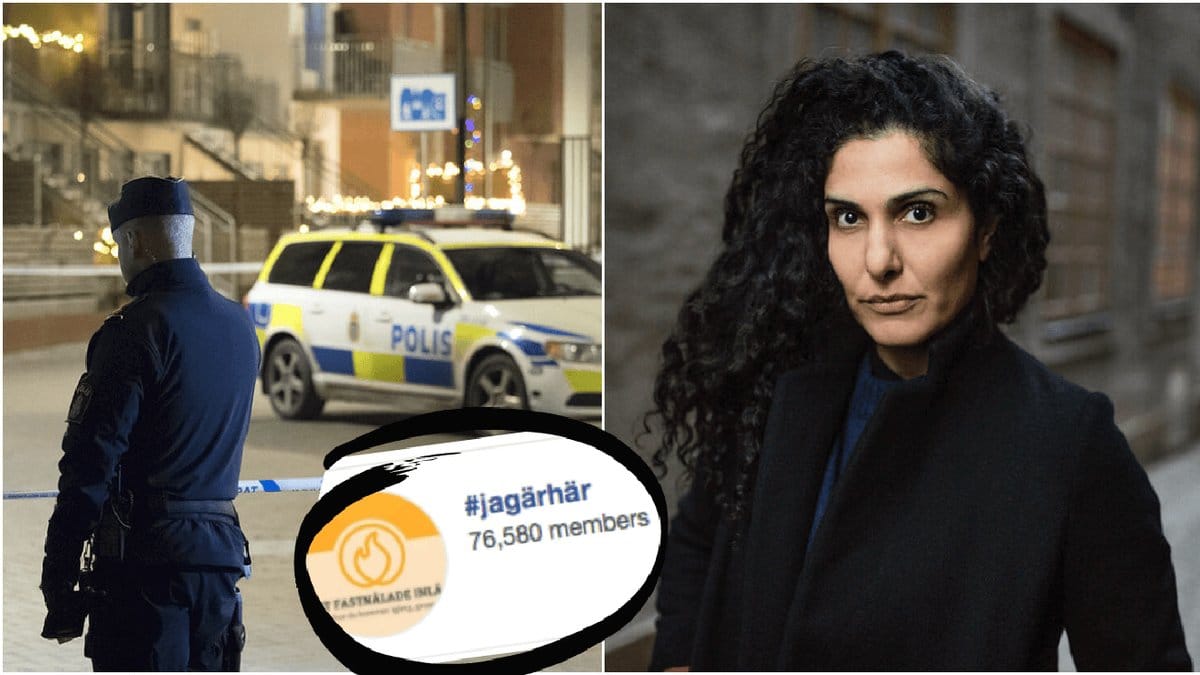 Bild på en polis och en annan bild på Mina Dennert.