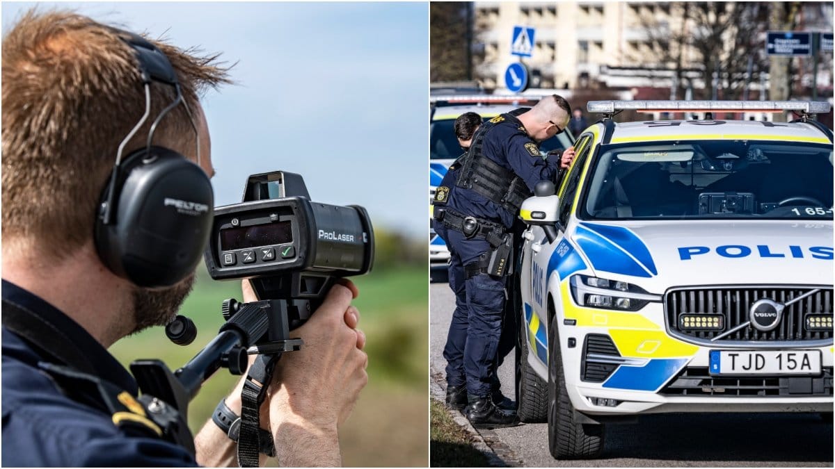 Trafikkontroll och polisbil