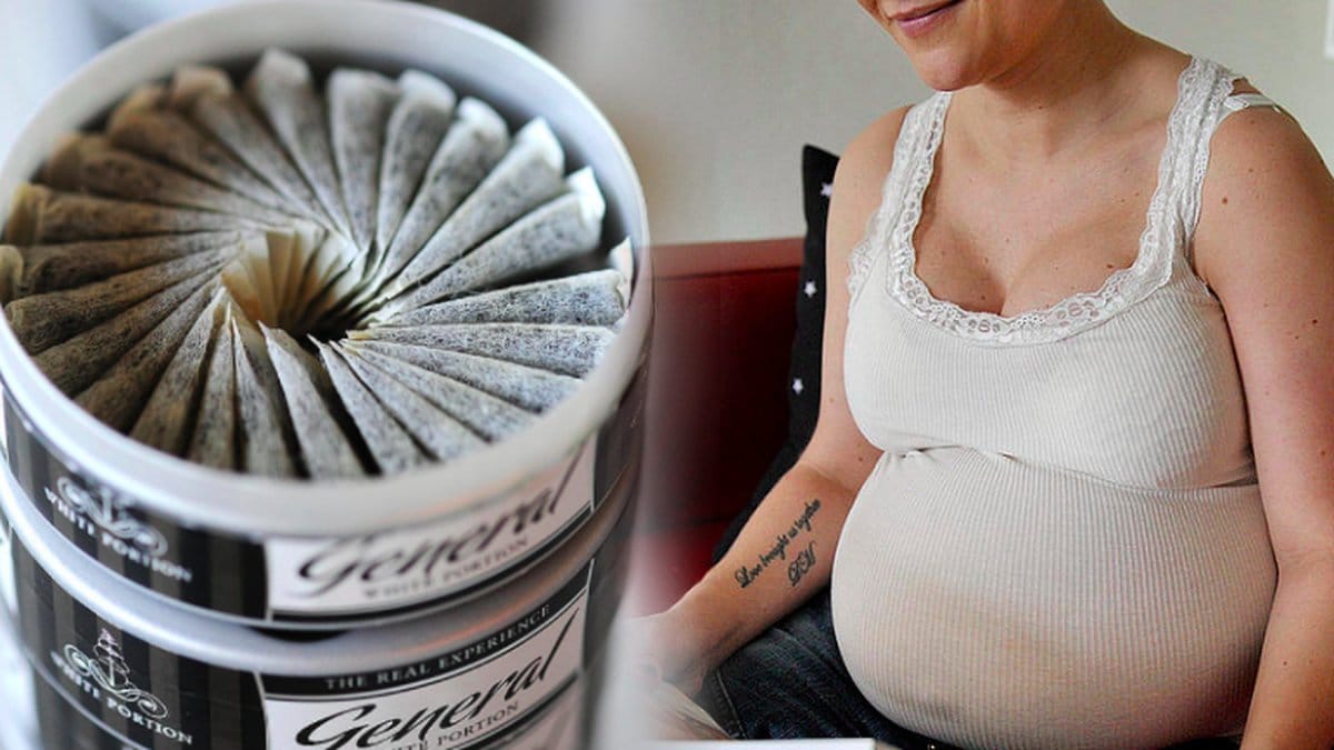 En snusdosa och en gravid kvinna