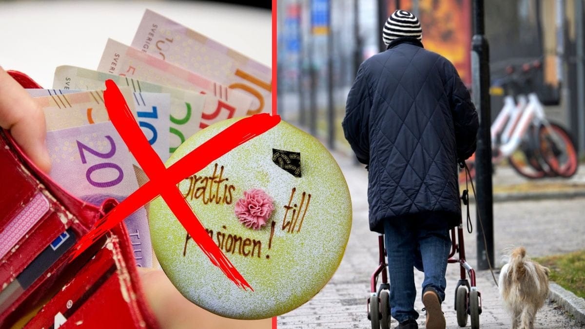 Pensionär, tårta, plånbok