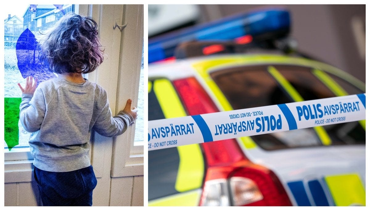 Barnet har förts till sjukhus med ambulans.