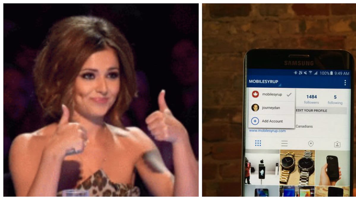 Tummen upp Instagram app
