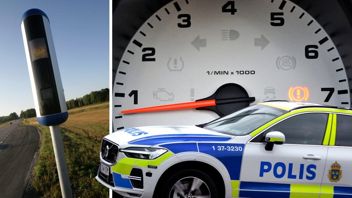 Fartkamera och hastighetsmätare.