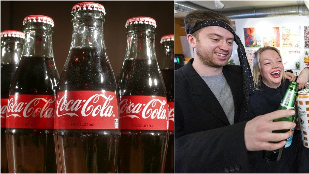 Coca-Cola och festande vänner