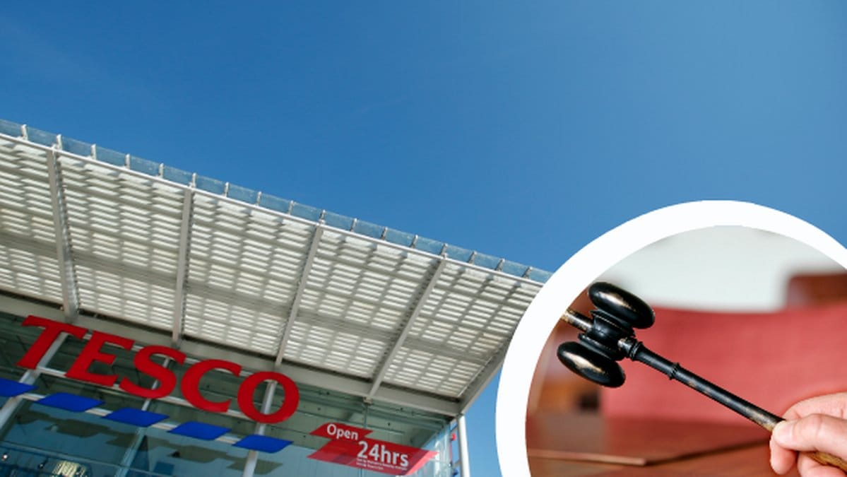 Tescoskylt, hammare.
