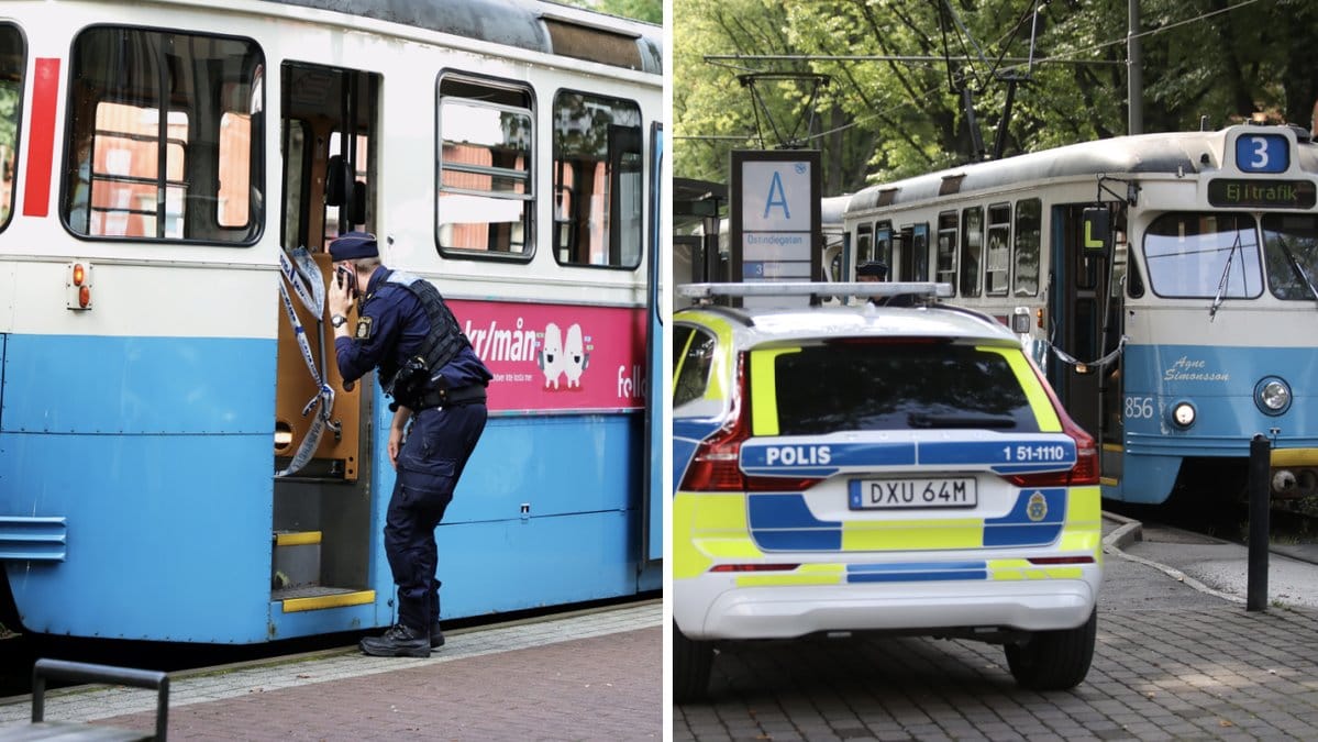 En kvinna har skjutits på en spårvagn i Göteborg.