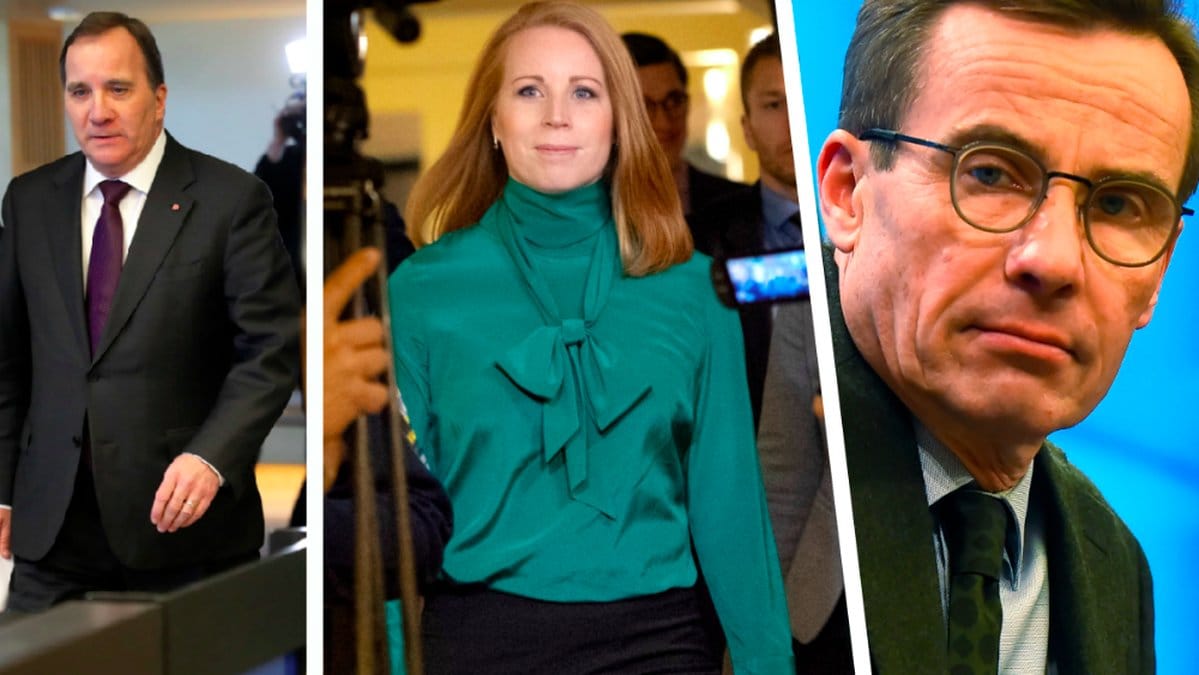 Löfven, Lööf och Kristersson. kollage. 