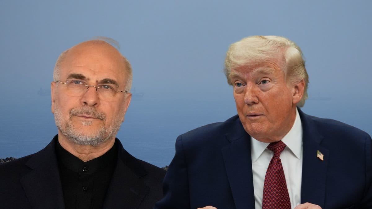 Mohammad Bagher Ghalibaf och Donald Trump.