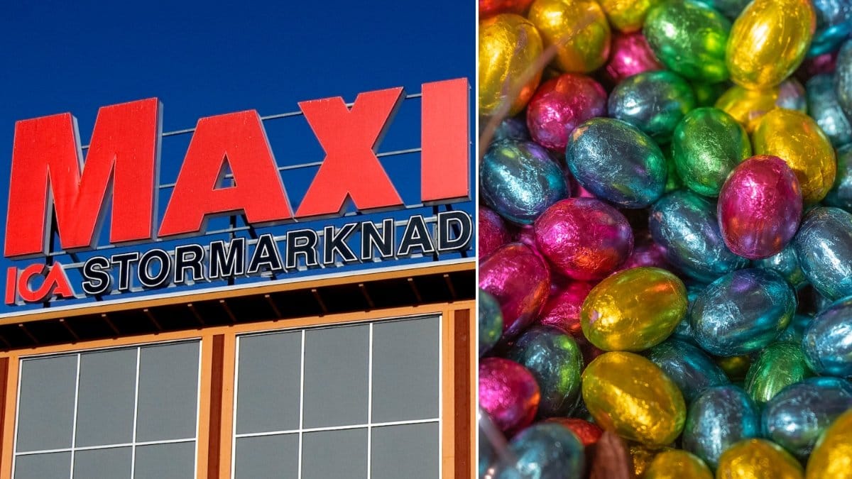 Bilder på Ica-maxi och påskgodis.