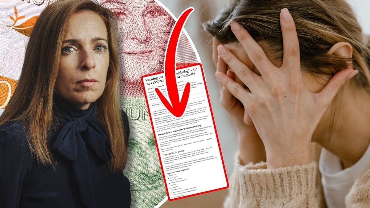 Moa Langemark, svenska sedlar och en kvinna med ansiktet i händerna