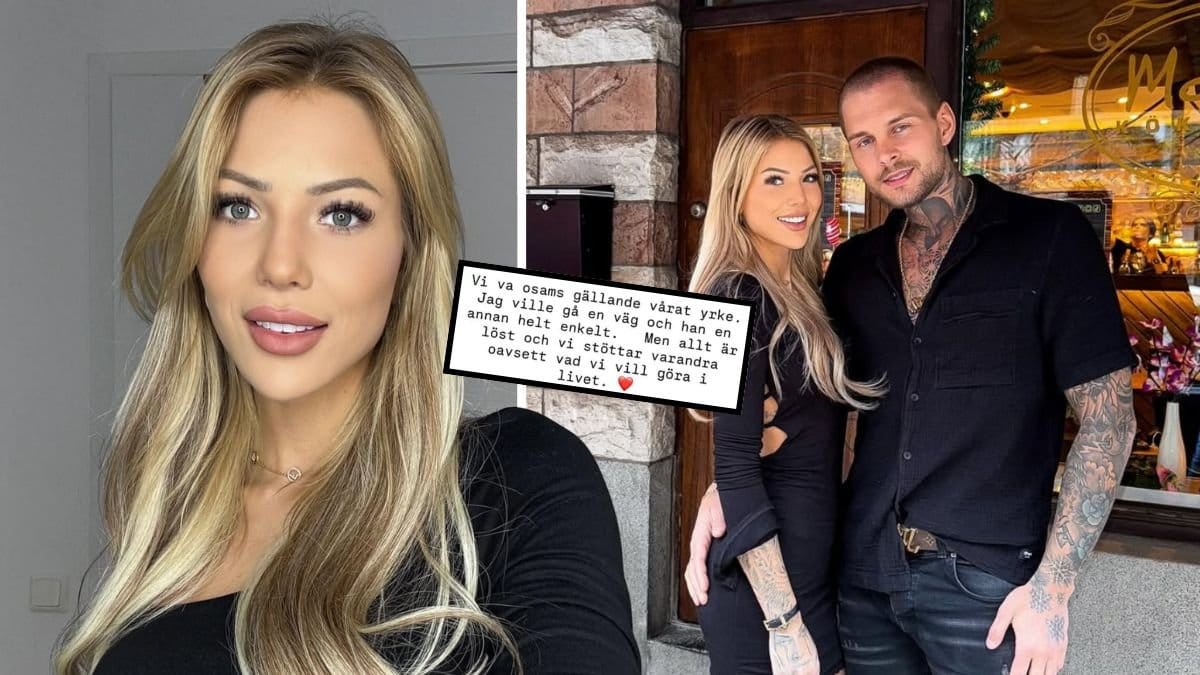 Josefin Ottosson och Johannes Leondias Ulmefors håller om varandra och en närbild på Josefin
