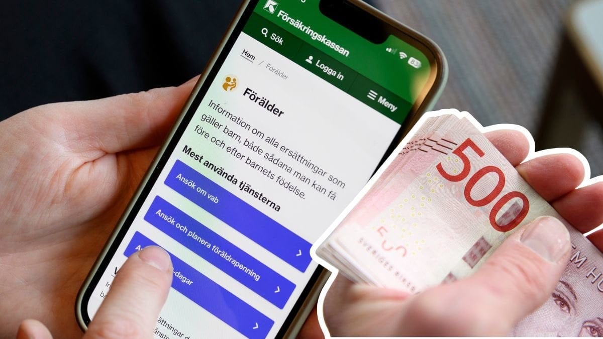 Försäkringskassans app och pengar.