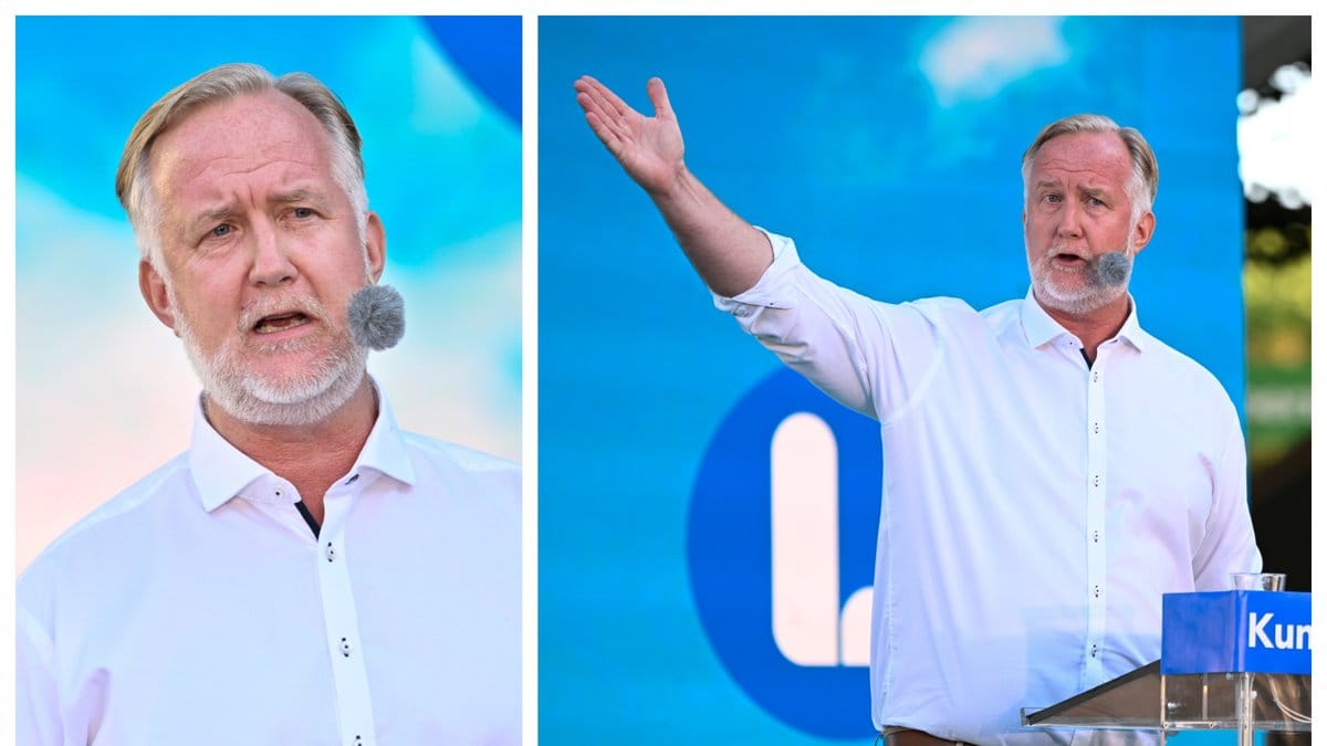 Johan Pehrosn (L) höll tal under Almedalsveckan 2022.