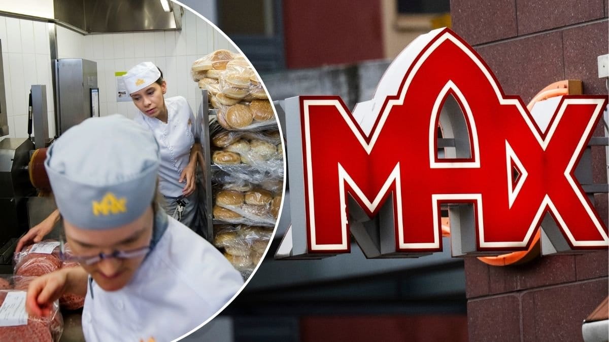 Bilder på Max skylt och anställda.