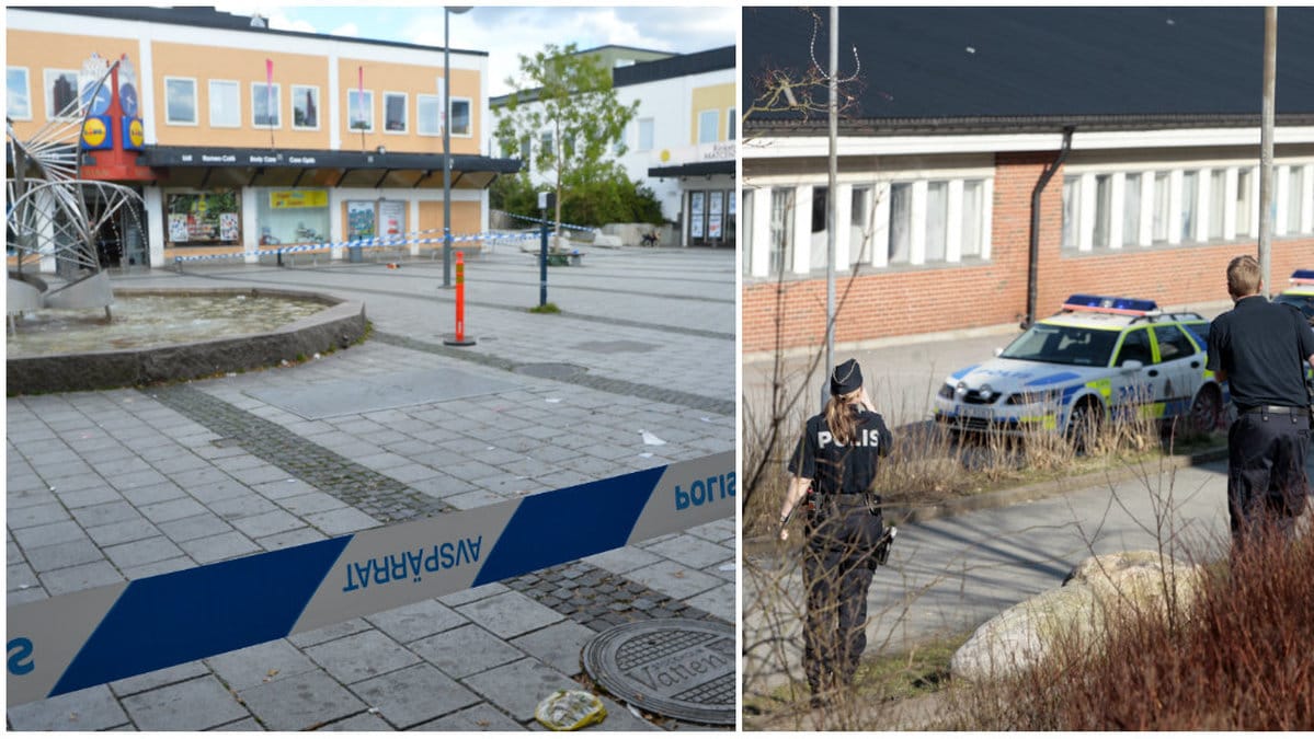Två polisbilar
